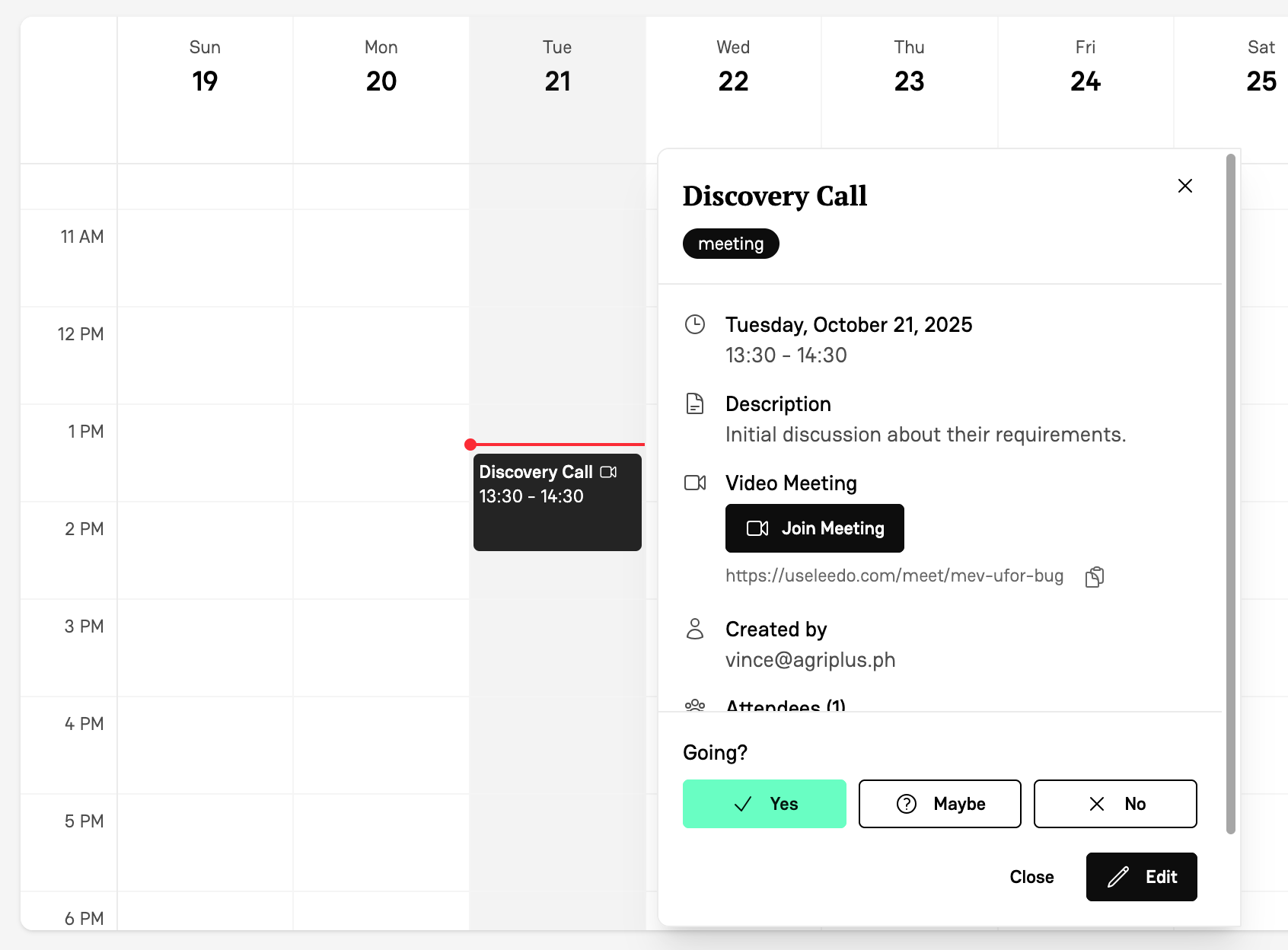 Integrated calendar with video meeting scheduling